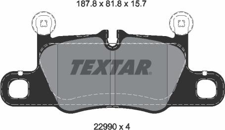 Textar 2299001 - Тормозные колодки, дисковые, комплект autospares.lv