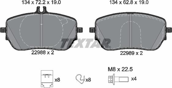 Textar 2298801 - Тормозные колодки, дисковые, комплект autospares.lv