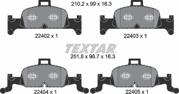 Textar 2240201 - Тормозные колодки, дисковые, комплект autospares.lv