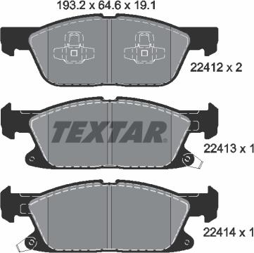 Textar 2241201 - Тормозные колодки, дисковые, комплект autospares.lv