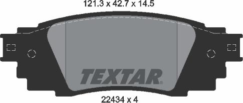 Textar 2243401 - Тормозные колодки, дисковые, комплект autospares.lv