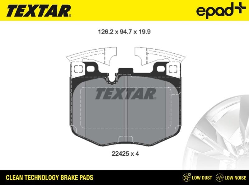 Textar 2242501CP - Тормозные колодки, дисковые, комплект autospares.lv