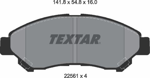 Textar 2256101 - Тормозные колодки, дисковые, комплект autospares.lv