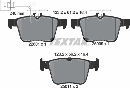 Textar 2260101 - Тормозные колодки, дисковые, комплект autospares.lv