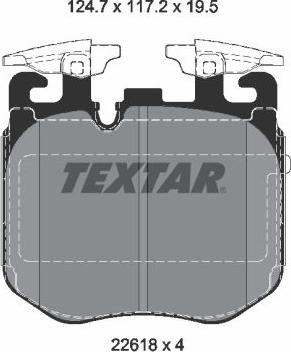 Textar 2261801 - Тормозные колодки, дисковые, комплект autospares.lv