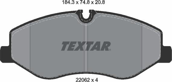 Textar 2206201 - Тормозные колодки, дисковые, комплект autospares.lv