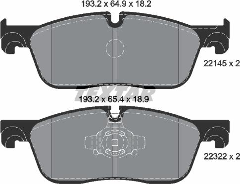 Textar 2214501 - Тормозные колодки, дисковые, комплект autospares.lv