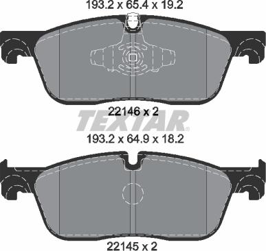 Textar 2214601 - Тормозные колодки, дисковые, комплект autospares.lv