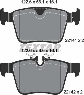 Textar 2214101 - Тормозные колодки, дисковые, комплект autospares.lv