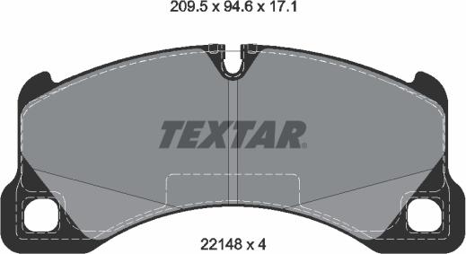 Textar 2214801 - Тормозные колодки, дисковые, комплект autospares.lv