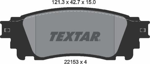 Textar 2215301 - Тормозные колодки, дисковые, комплект autospares.lv