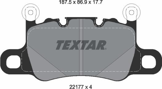 Textar 2217701 - Тормозные колодки, дисковые, комплект autospares.lv