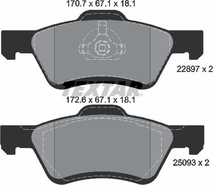 Textar 2289701 - Тормозные колодки, дисковые, комплект autospares.lv