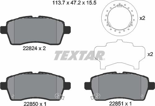 Textar 2282401 - Тормозные колодки, дисковые, комплект autospares.lv