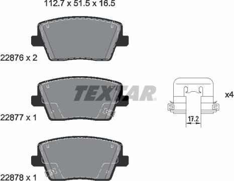 Textar 2287601 - Тормозные колодки, дисковые, комплект autospares.lv