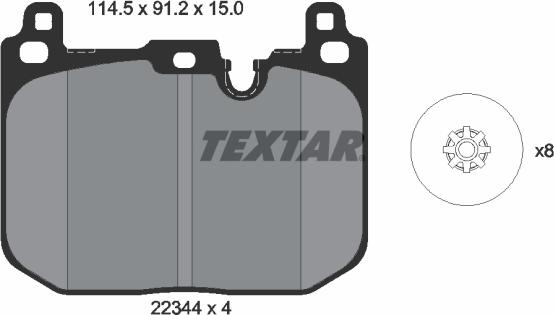 Textar 2234401 - Тормозные колодки, дисковые, комплект autospares.lv