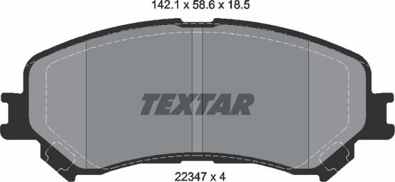 Textar 2234701 - Тормозные колодки, дисковые, комплект autospares.lv