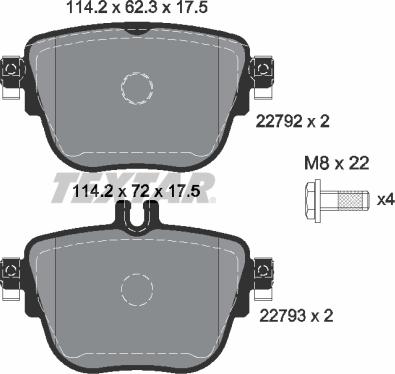 Textar 2279201 - Тормозные колодки, дисковые, комплект autospares.lv