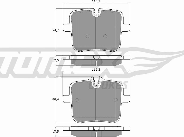 TOMEX brakes TX 60-07 - Тормозные колодки, дисковые, комплект autospares.lv