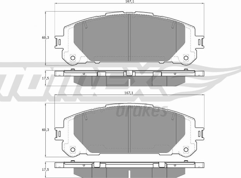 TOMEX brakes TX 60-20 - Тормозные колодки, дисковые, комплект autospares.lv