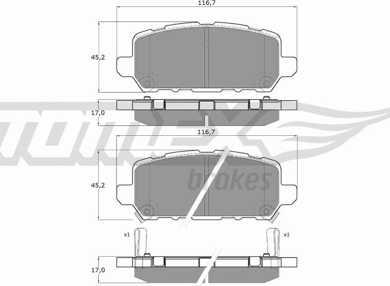 TOMEX brakes TX 19-99 - Тормозные колодки, дисковые, комплект autospares.lv