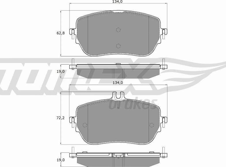 TOMEX brakes TX 19-90 - Тормозные колодки, дисковые, комплект autospares.lv