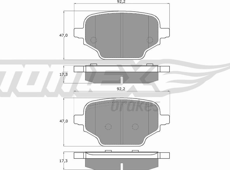 TOMEX brakes TX 19-92 - Тормозные колодки, дисковые, комплект autospares.lv