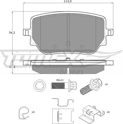 TOMEX brakes TX 19-49 - Тормозные колодки, дисковые, комплект autospares.lv