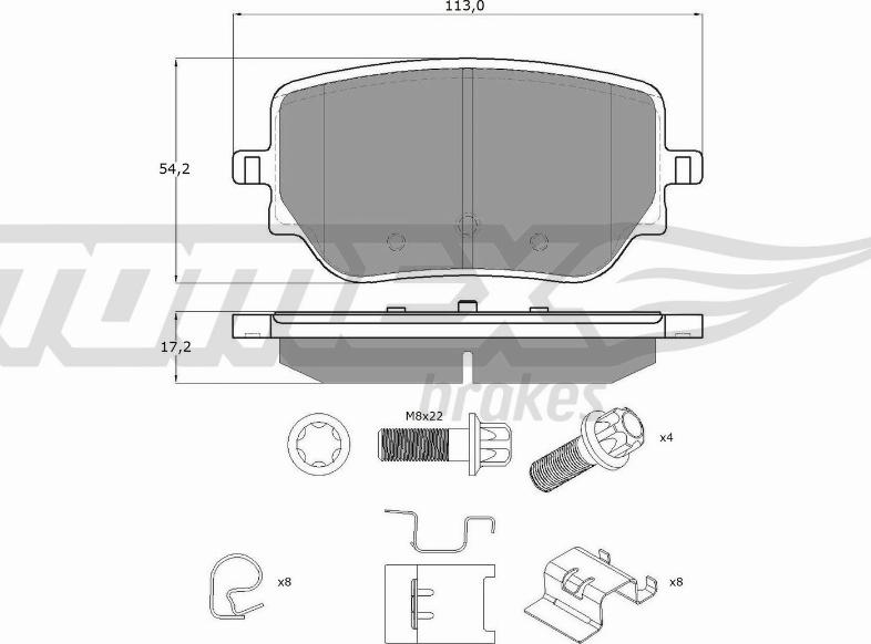 TOMEX brakes TX 19-49 - Тормозные колодки, дисковые, комплект autospares.lv