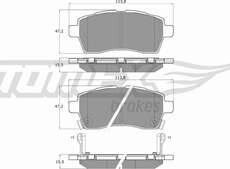 TOMEX brakes TX 19-69 - Тормозные колодки, дисковые, комплект autospares.lv