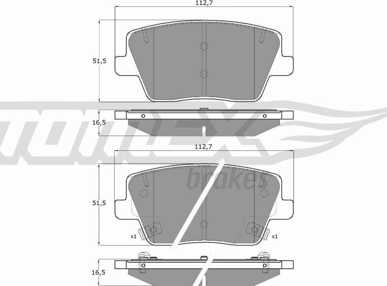 TOMEX brakes TX 19-61 - Тормозные колодки, дисковые, комплект autospares.lv