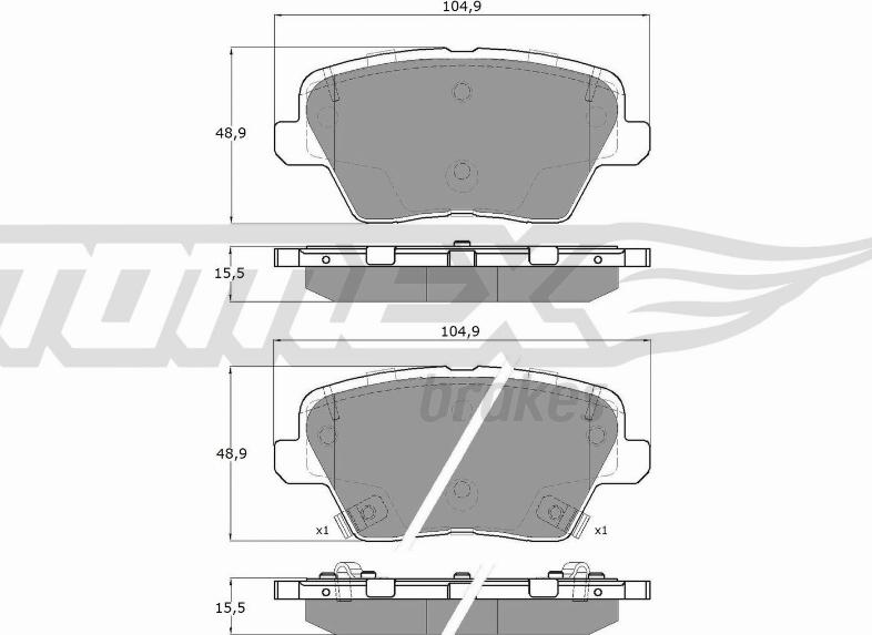 TOMEX brakes TX 19-62 - Тормозные колодки, дисковые, комплект autospares.lv