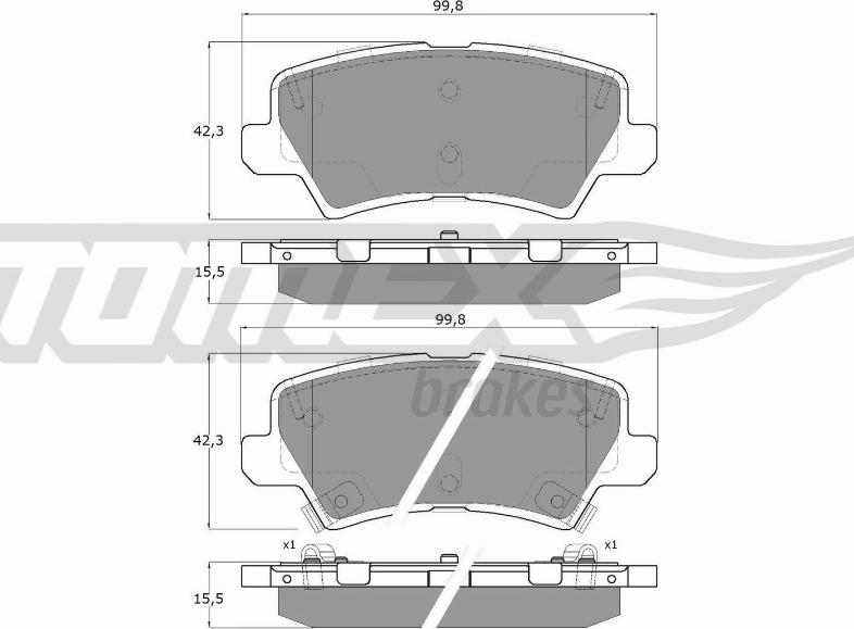 TOMEX brakes TX 19-67 - Тормозные колодки, дисковые, комплект autospares.lv