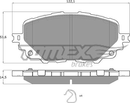 TOMEX brakes TX 19-04 - Тормозные колодки, дисковые, комплект autospares.lv