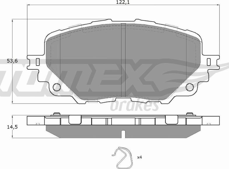 TOMEX brakes TX 19-04 - Тормозные колодки, дисковые, комплект autospares.lv