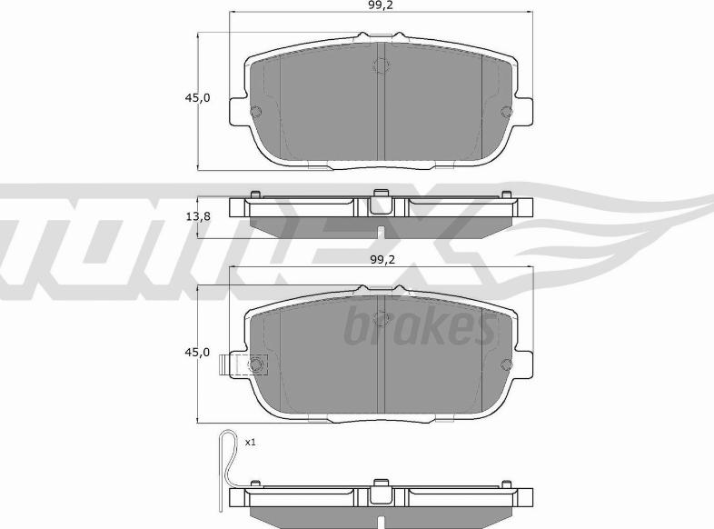 TOMEX brakes TX 19-03 - Тормозные колодки, дисковые, комплект autospares.lv