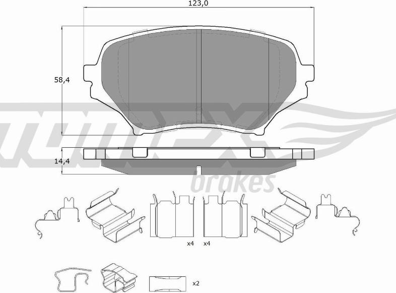 TOMEX brakes TX 19-02 - Тормозные колодки, дисковые, комплект autospares.lv