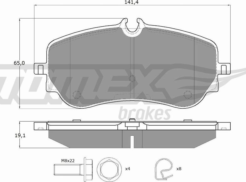 TOMEX brakes TX 19-14 - Тормозные колодки, дисковые, комплект autospares.lv