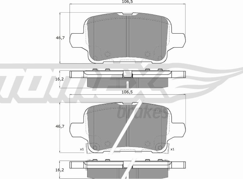 TOMEX brakes TX 19-11 - Тормозные колодки, дисковые, комплект autospares.lv