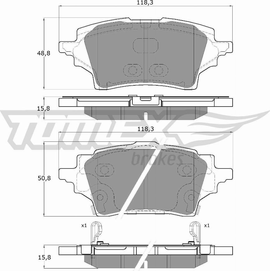 TOMEX brakes TX 19-83 - Тормозные колодки, дисковые, комплект autospares.lv