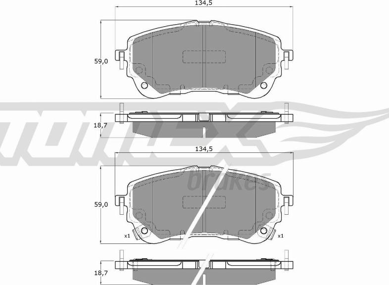 TOMEX brakes TX 19-82 - Тормозные колодки, дисковые, комплект autospares.lv