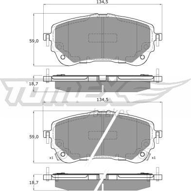 TOMEX brakes TX 19-82 - Тормозные колодки, дисковые, комплект autospares.lv