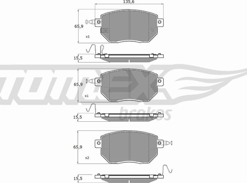 TOMEX brakes TX 19-39 - Тормозные колодки, дисковые, комплект autospares.lv