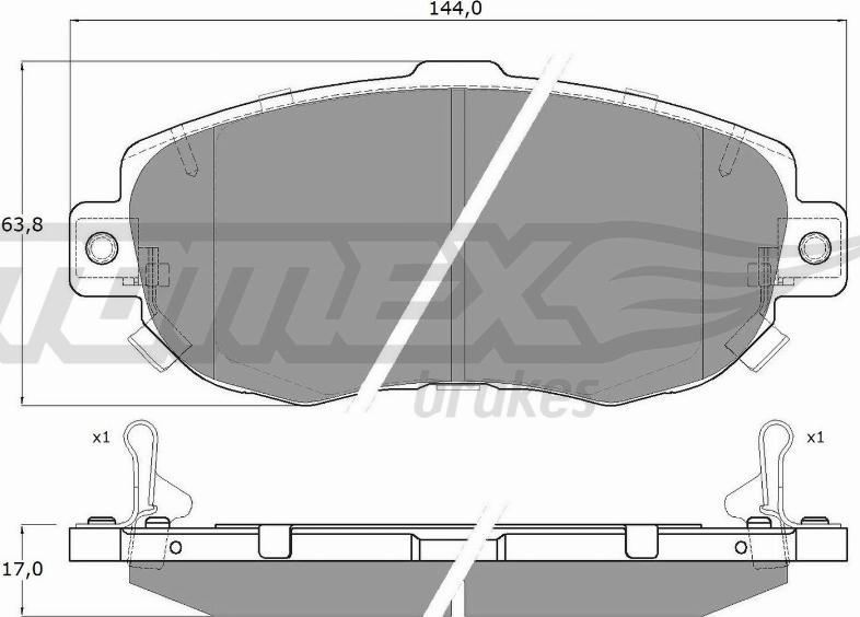 TOMEX brakes TX 19-34 - Тормозные колодки, дисковые, комплект autospares.lv