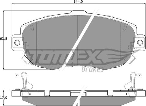 TOMEX brakes TX 19-34 - Тормозные колодки, дисковые, комплект autospares.lv