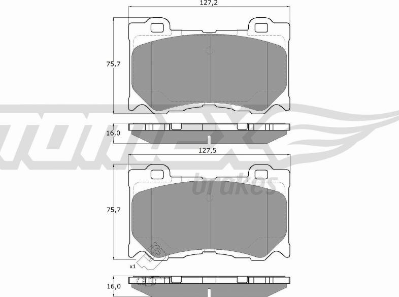 TOMEX brakes TX 19-38 - Тормозные колодки, дисковые, комплект autospares.lv