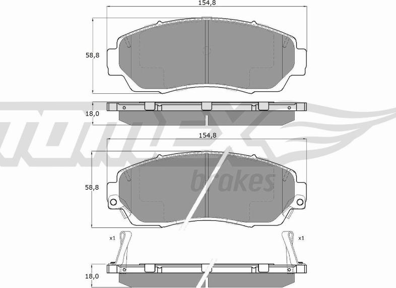 TOMEX brakes TX 19-33 - Тормозные колодки, дисковые, комплект autospares.lv