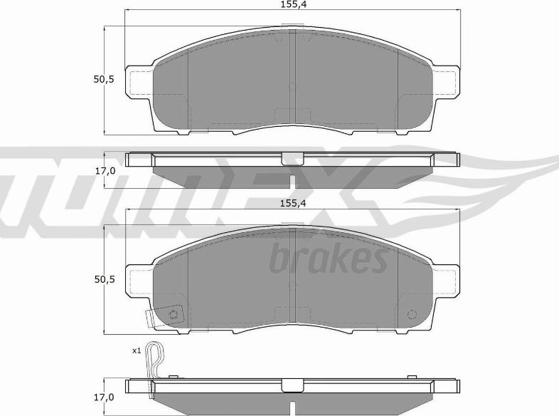 TOMEX brakes TX 19-37 - Тормозные колодки, дисковые, комплект autospares.lv