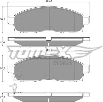 TOMEX brakes TX 19-37 - Тормозные колодки, дисковые, комплект autospares.lv