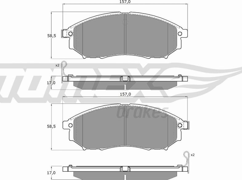 TOMEX brakes TX 19-27 - Тормозные колодки, дисковые, комплект autospares.lv